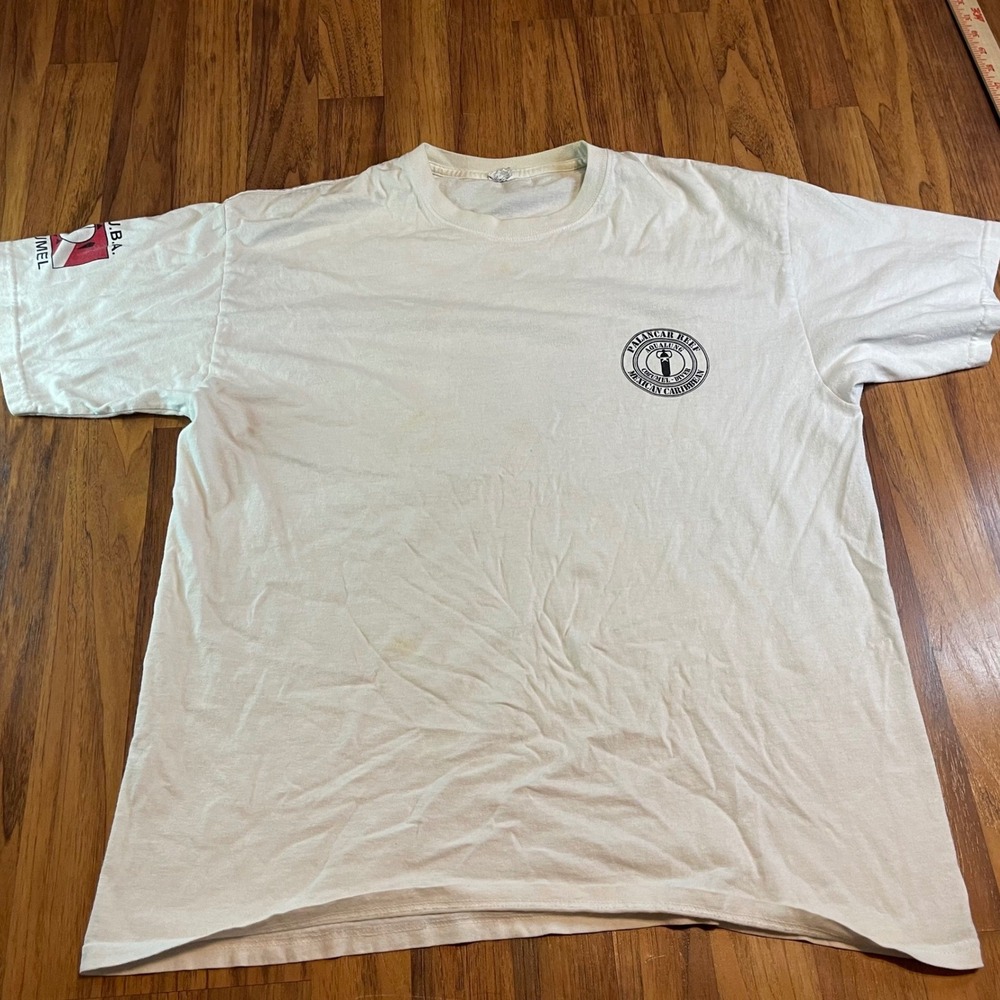 Yazbek Palancar Reef Cozumel Diver T-Shirt Mens XL White Cotton Scuba Vintage